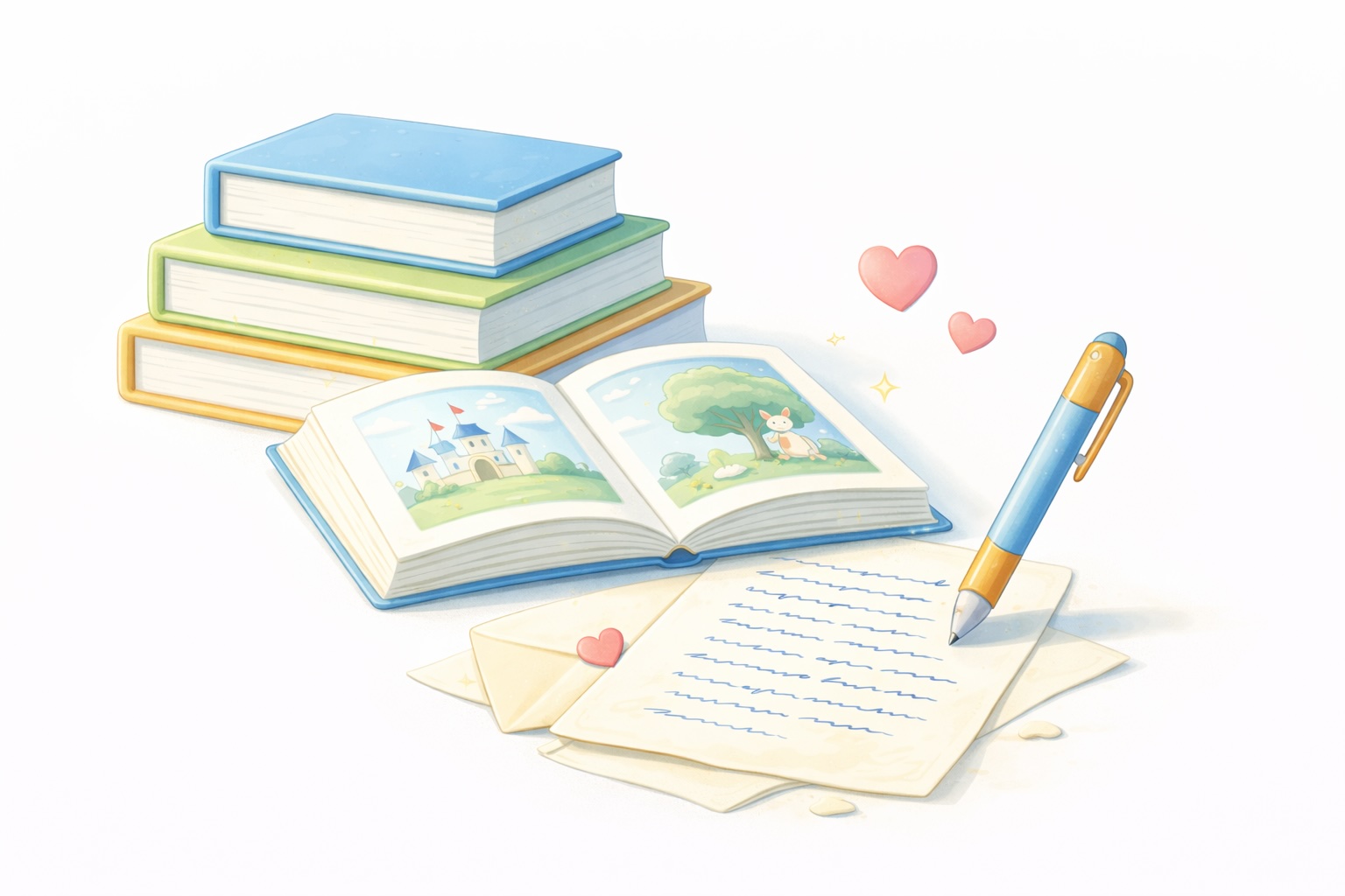 그림책 편지 화면